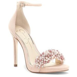 NWOT Jessica Simpson Blush Heels with Pearl Accents